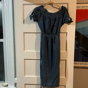 J. Crew Denim Blue Midi Dress